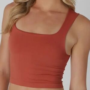 Nikibiki Crop Tank In Chili Oil Color With A Shelf Bra NWT